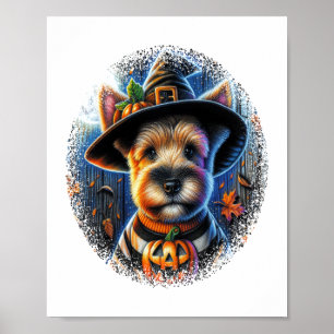 Terrier Dog Halloween Poster