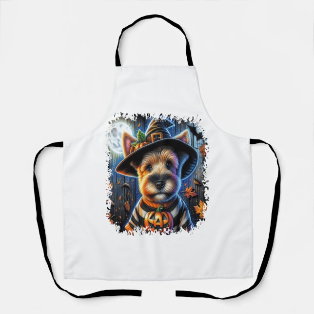 Terrier Dog Halloween Square Apron (Front)