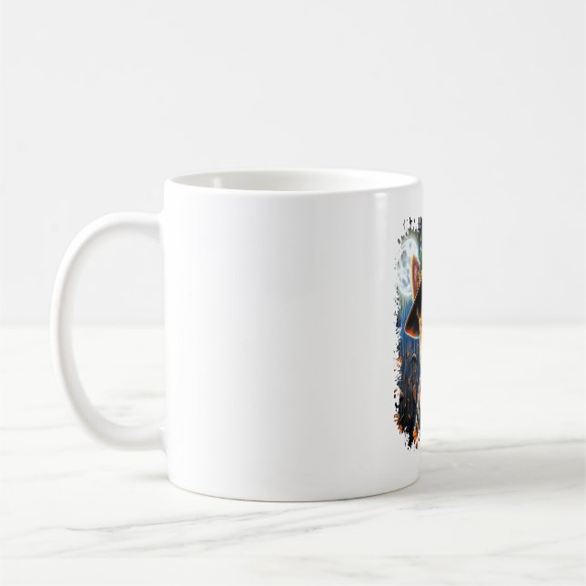 Terrier Dog Halloween Square Coffee Mug (Left)