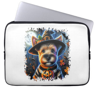 Terrier Dog Halloween Square Laptop Sleeve