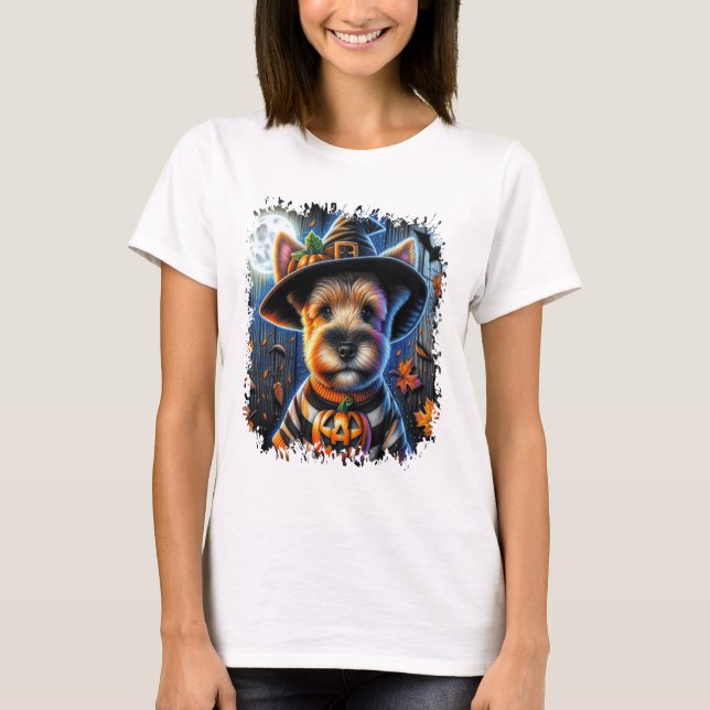 Terrier Dog Halloween Square T-Shirt (Front)