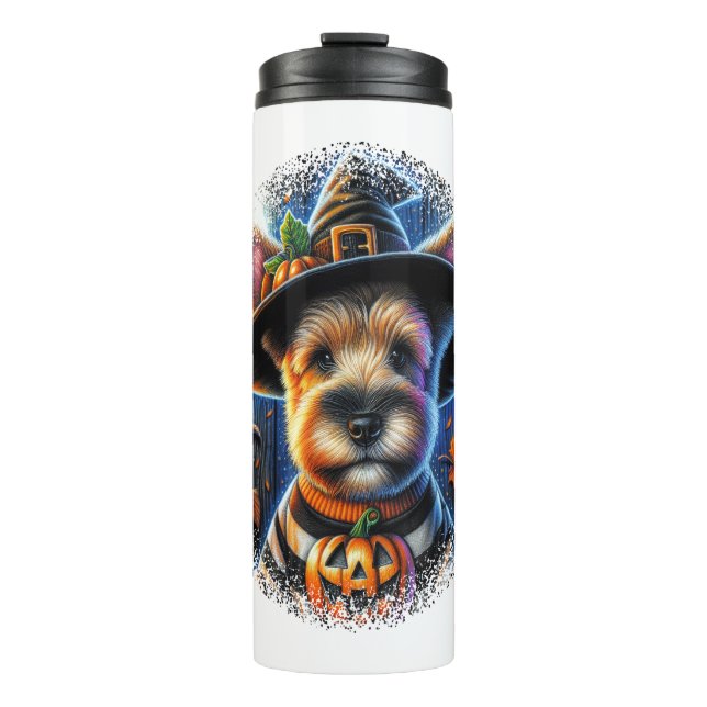 Terrier Dog Halloween Thermal Tumbler (Front)