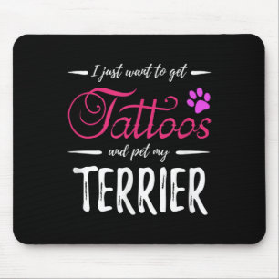 Terrier Dog Lover Tattoo Funny Dog Mum Gift Idea Mouse Mat