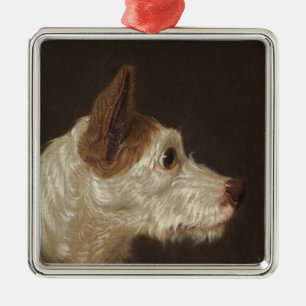 Terrier Dog's Head (by James Ward) Metal Tree Decoration