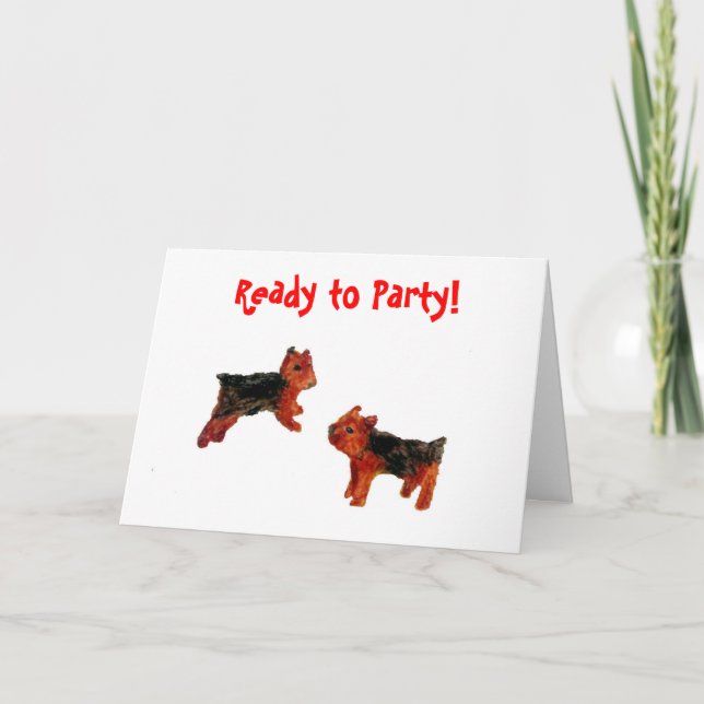Terrier Fun Dog Art Card (Front)
