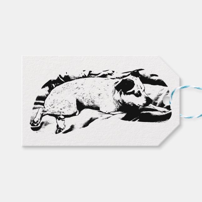 Terrier Gift Tag, Merry Finish Tags (Front (Horizontal))