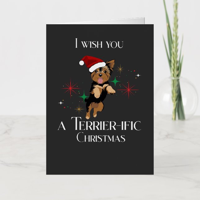 Terrier-ific Christmas Cute Dog Holiday Pun (Front)