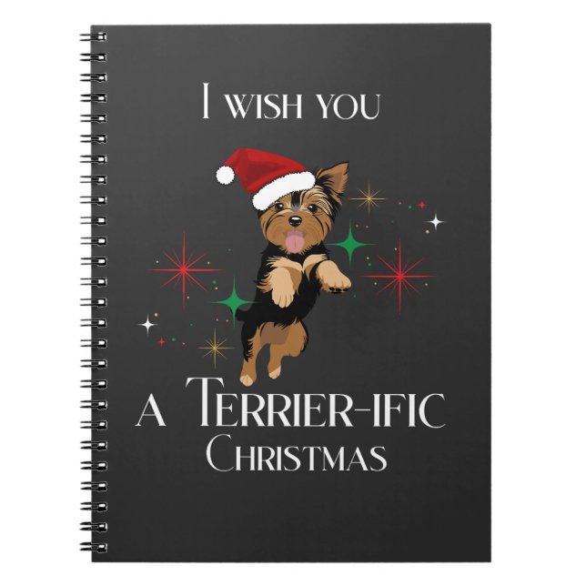 Terrier-ific Christmas Cute Dog Holiday Pun Notebook (Front)