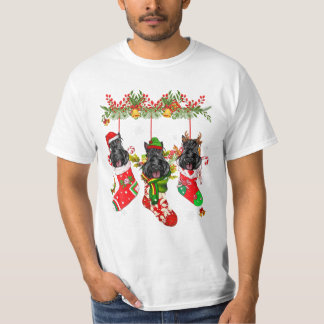 Terrier In Socks Christmas T-Shirt