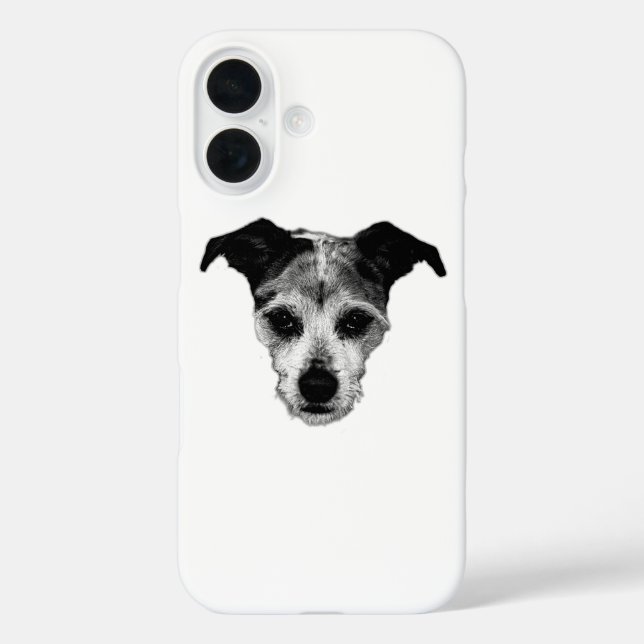 Terrier Mix Looking Up Dog Portrait Case (Back)