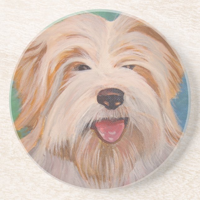 Terrier Portrait Cute Pet Dog Art Coaster (Front)