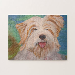 Terrier Portrait Cute Pet Dog Art Jigsaw Puzzle