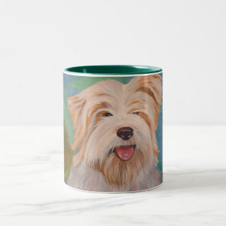 Terrier Portrait Cute Pet Dog Art Two-Tone Coffee Mug