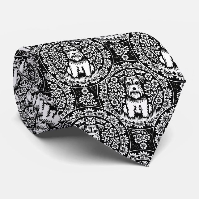 Terrier Puppies Schnauzers Neck Tie (Rolled)