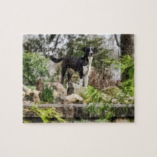 Terrier Standing Guard Jigsaw Puzzle