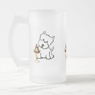 Terriers and Cream Frosted Glass Beer Mug
