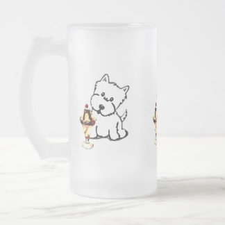 Terriers and Cream Frosted Glass Beer Mug
