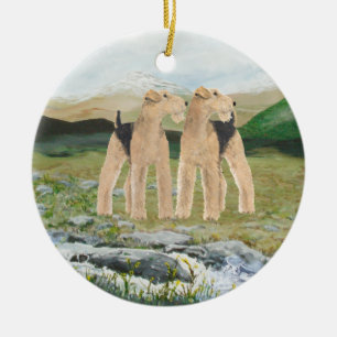 Terriers in Ireland Ceramic Tree Decoration