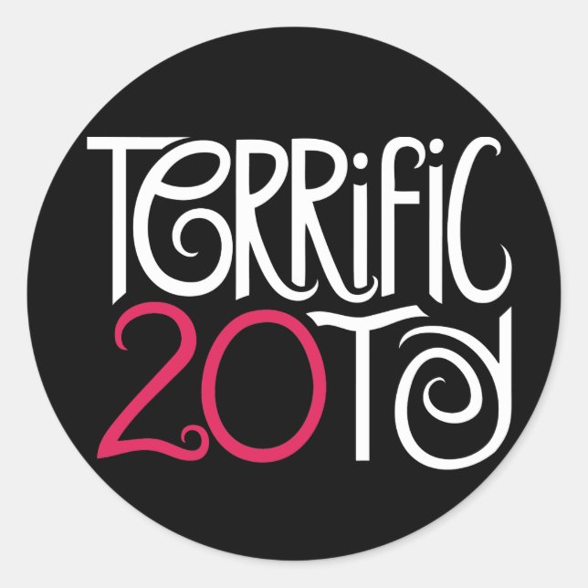 Terrific 20 Black Sticker (Front)