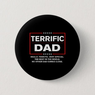 Terrific Dad - Funny Donald Trump Fathers Day  6 Cm Round Badge