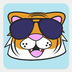 Terrific Tiger Square Sticker