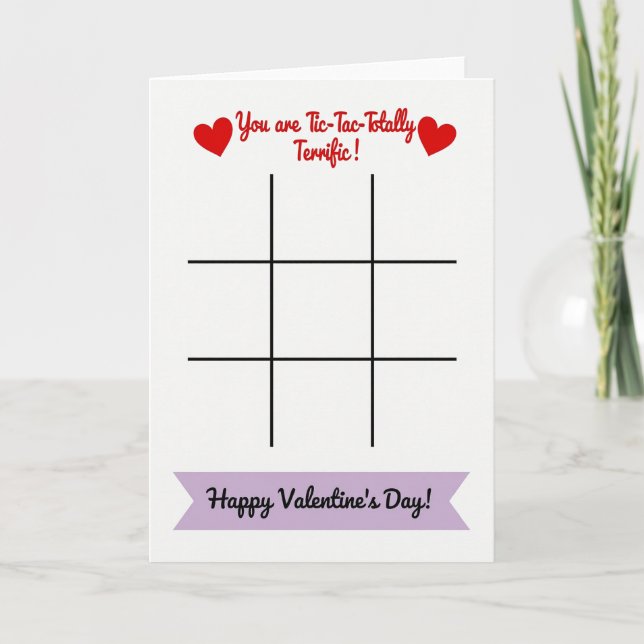 Terrific Valentine Tic Tac Toe Card (Front)