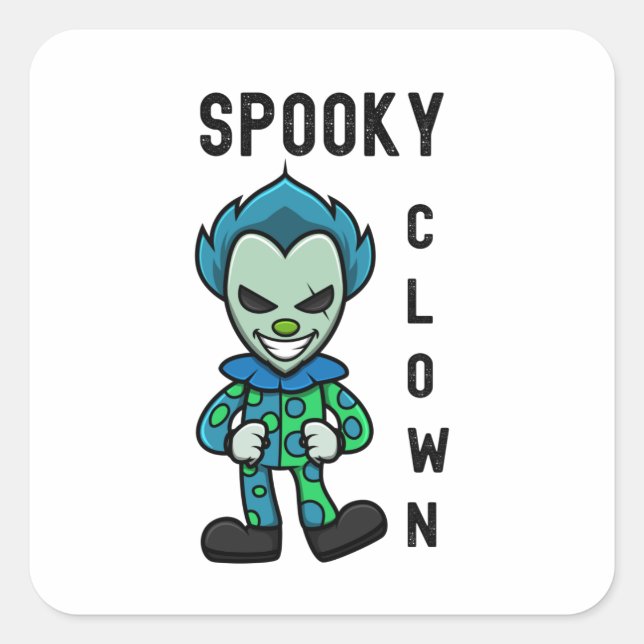 Terrifying Clown, Clowncore Square Sticker (Front)