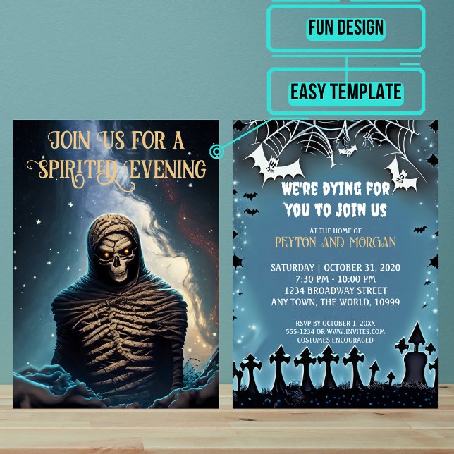 Terrifying Mummy Halloween Party Invitation (Use these awesome invitations to get your guest in the mood right away. )