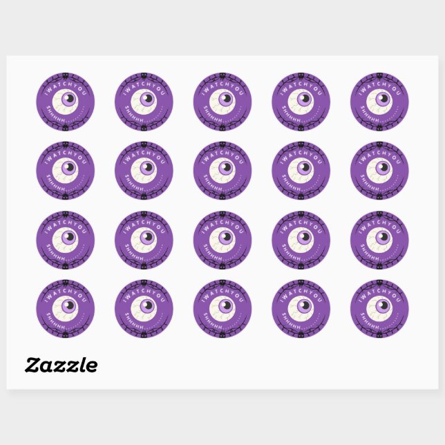 Terrifying Purple Eye Halloween  Classic Round Sticker (Sheet)