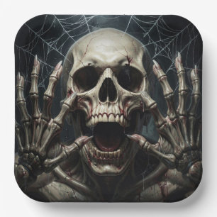 Terrifying Skull Scream Halloween Party Horror Paper Plate