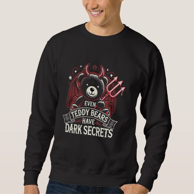Terrifying Teddy Spooky Plush Horror Teddy Bear Sc Sweatshirt (Front)