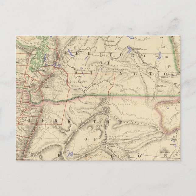 Territories of Washington and Oregon Postcard (Front)