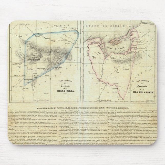 Territorios de Sierragorda e Isla del Carmen Mouse Mat (Front)