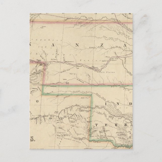 Territory of Kansas and Native Americans Postcard (Front)