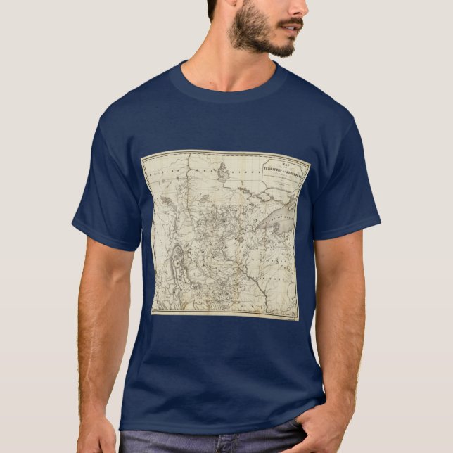 Territory of Minnesota Map 1849 Oversized T-Shirt (Front)