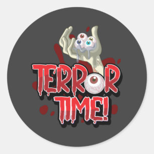 Terror Time Zombie Hand with Eyeballs  Classic Round Sticker