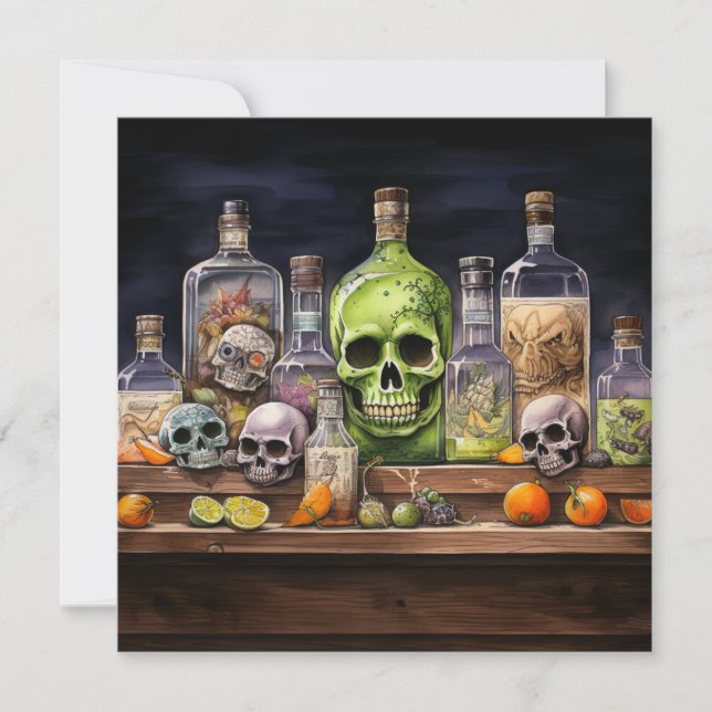 👻🍹 Terrors & Tequila Party 🍹👻 :  Halloween  Invitation (Front)