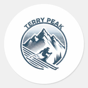 Terry Peak South Dakota Ski Resort Winter Skiing Classic Round Sticker