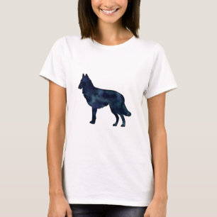 Tervuren Dog Black Watercolor Silhouette T-Shirt