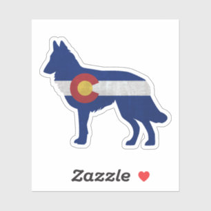 Tervuren Dog Colorado Flag Silhouette