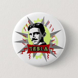 Tesla 6 Cm Round Badge