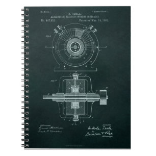 Tesla AC Motor Blueprint Notebook