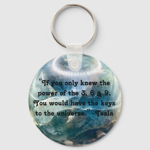Tesla and the power of 3 6 9 numerology key ring