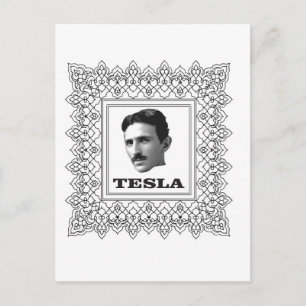 tesla in a box postcard