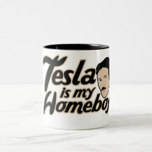 Tesla is my Homeboy Two-Tone Coffee Mug
