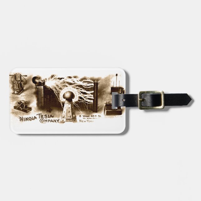 Tesla Letterhead Luggage Tag (Front Horizontal)