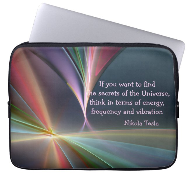 Tesla Metaphysical Quote Secret of the Universe  Laptop Sleeve (Front)