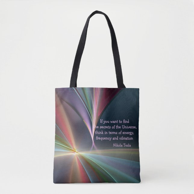Tesla Quote Secret of the Universe Personalise Tote Bag (Front)