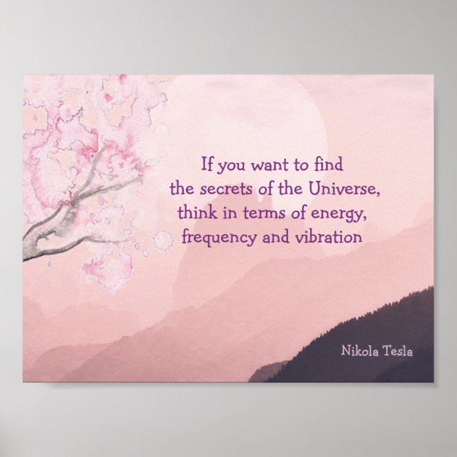 Tesla Quote Secrets of the Universe Poster (Front)