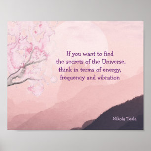 Tesla Quote Secrets of the Universe Poster
